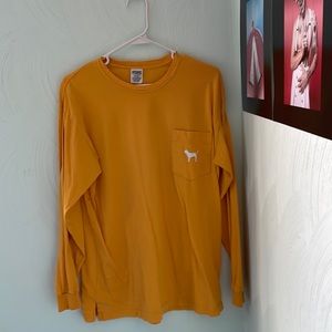 victoria’s secret pink long sleeve yellow shirt